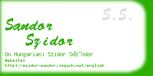 sandor szidor business card